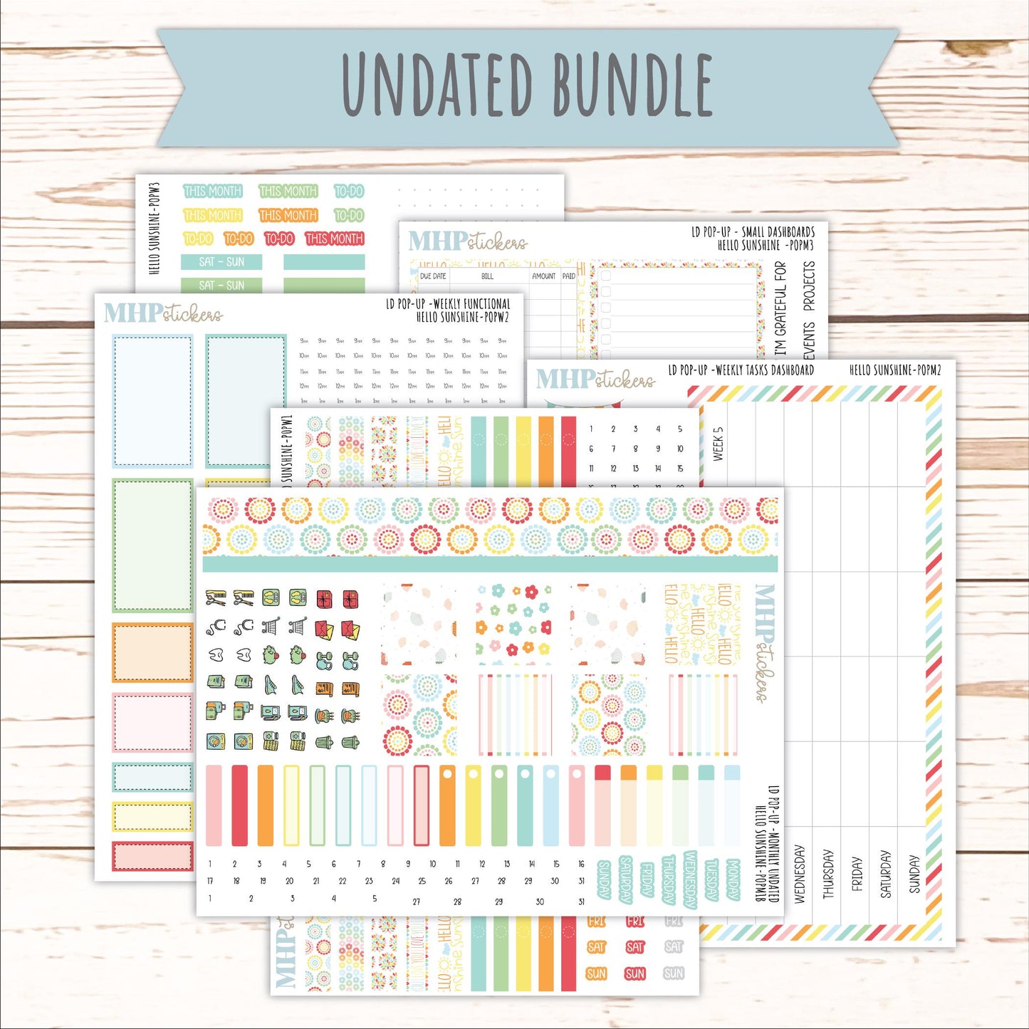 AUGUST 2026 Stickers for The Jo, Laurel Denise Planner "Hello Sunshine" || POP