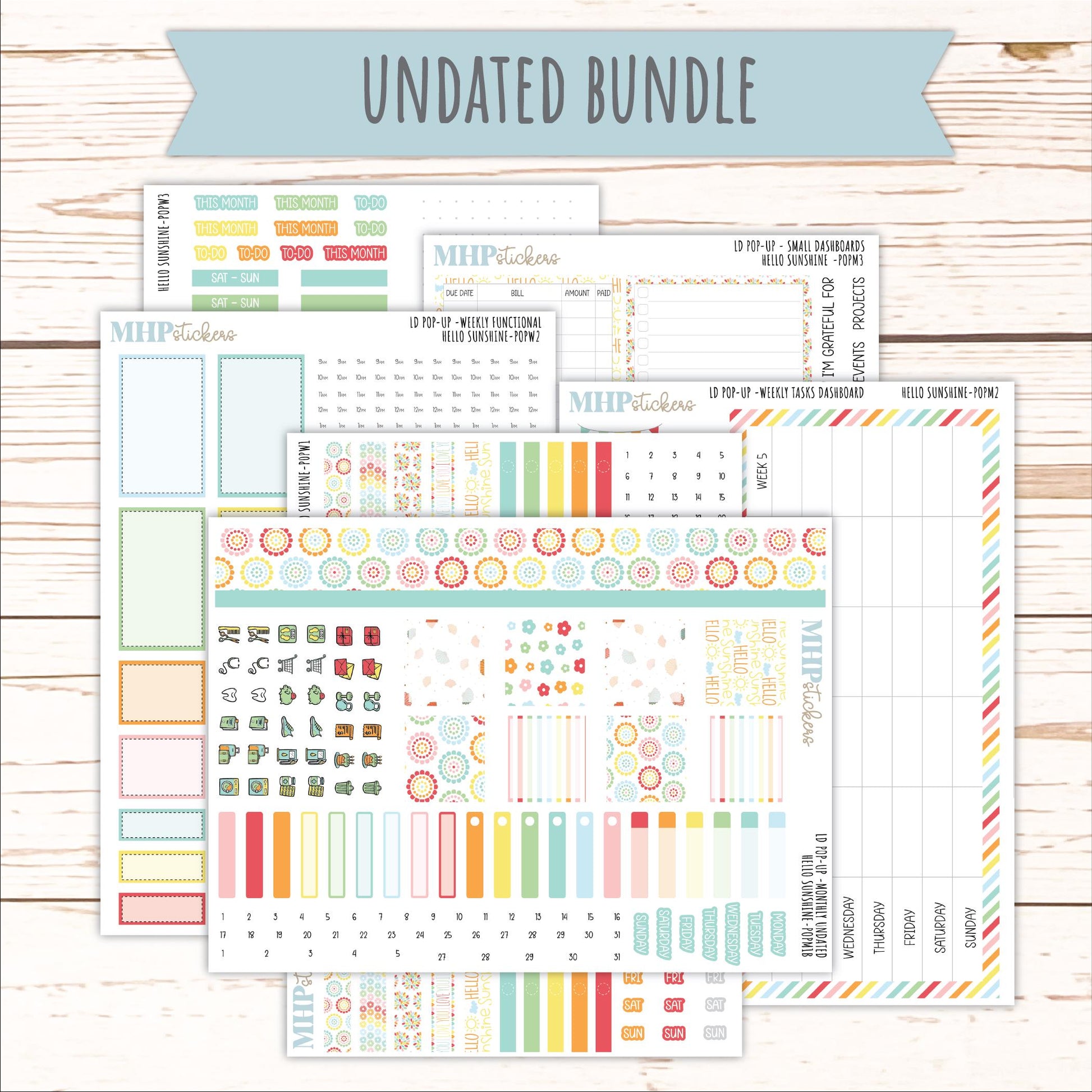 AUGUST 2026 Stickers for The Jo, Laurel Denise Planner "Hello Sunshine" || POP