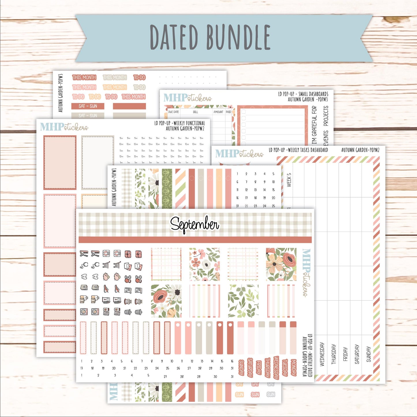 SEPTEMBER 2026 Stickers for The Jo, Laurel Denise Planner "Autumn Garden" || POP