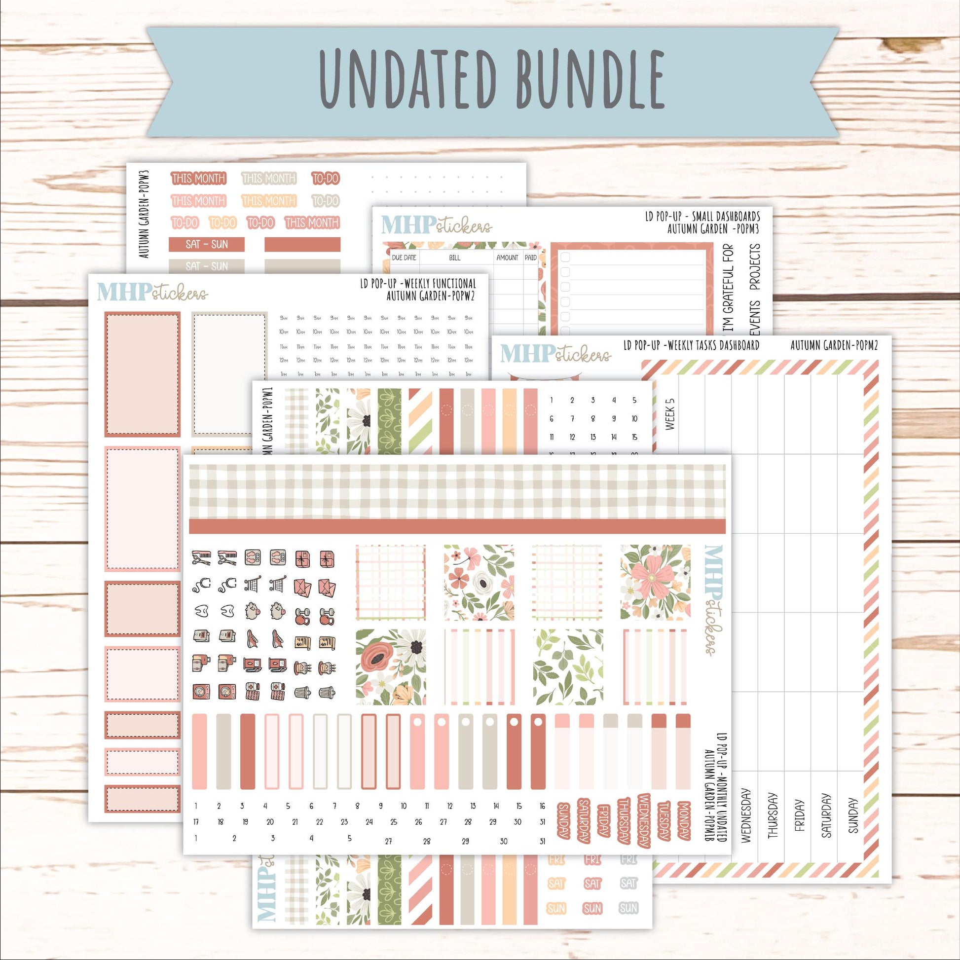 SEPTEMBER 2026 Stickers for The Jo, Laurel Denise Planner "Autumn Garden" || POP
