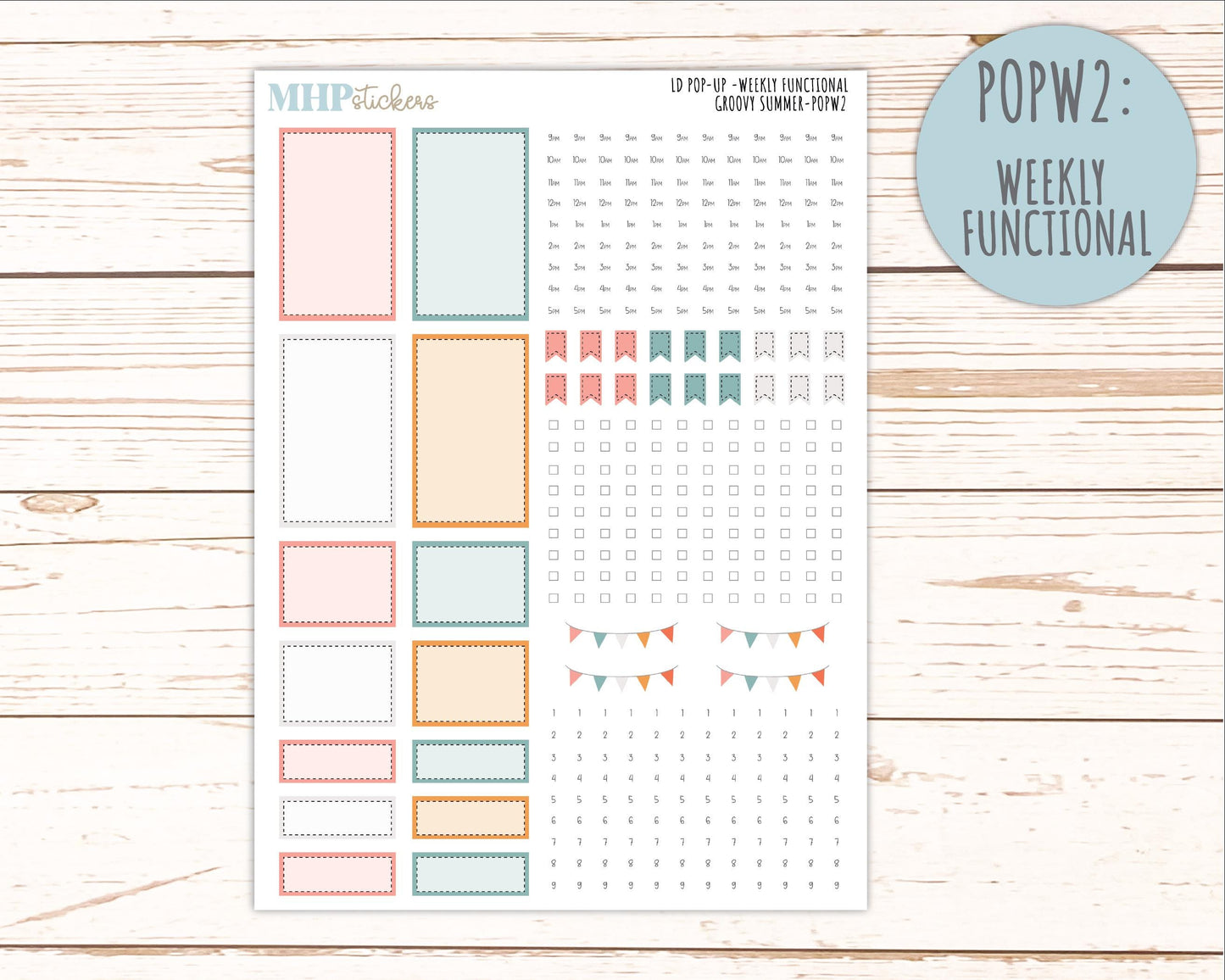 AUGUST 2026 Stickers for The Jo, Laurel Denise Planner "Groovy Summer" || POP