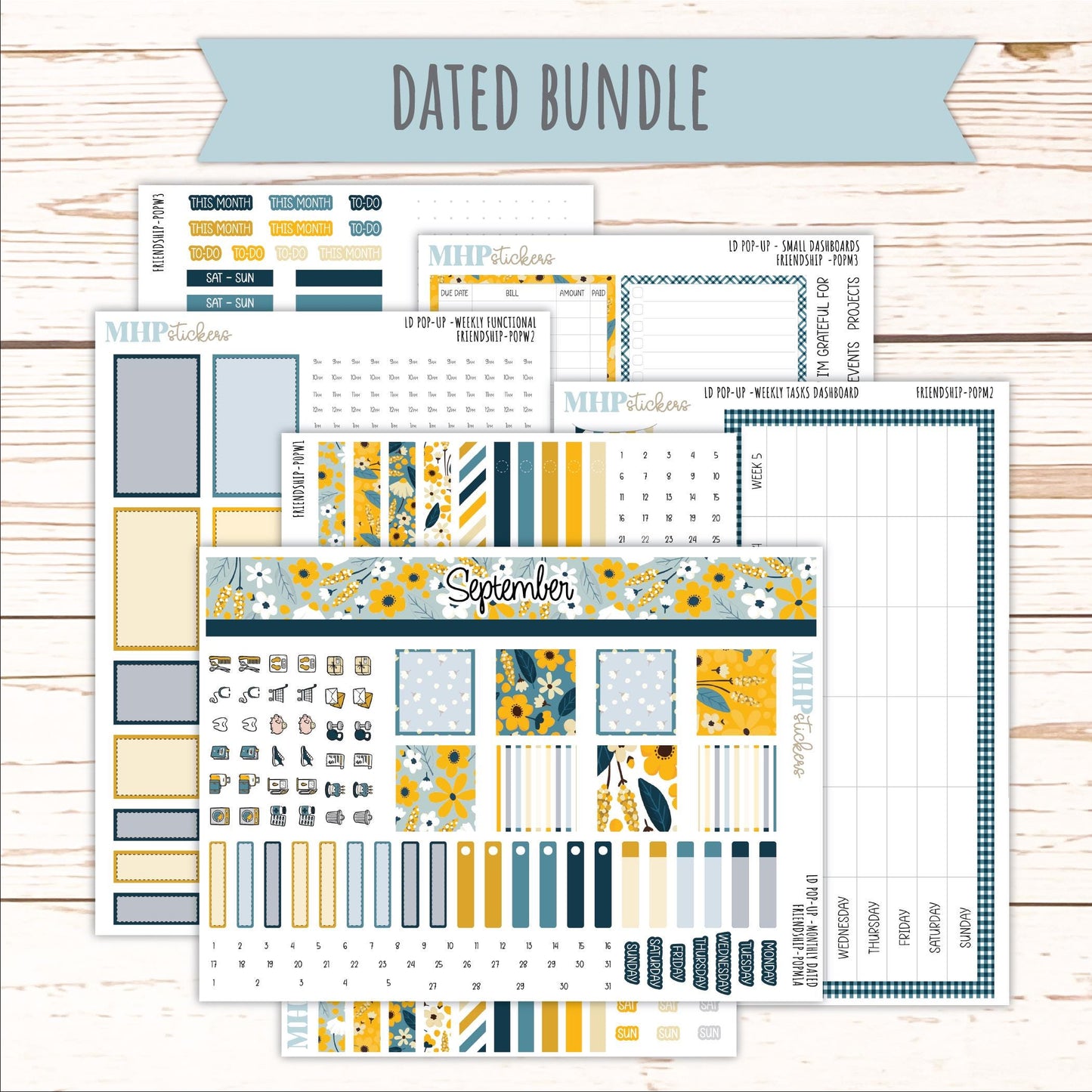 SEPTEMBER 2026 Stickers for The Jo, Laurel Denise Planner "Friendship" || POP