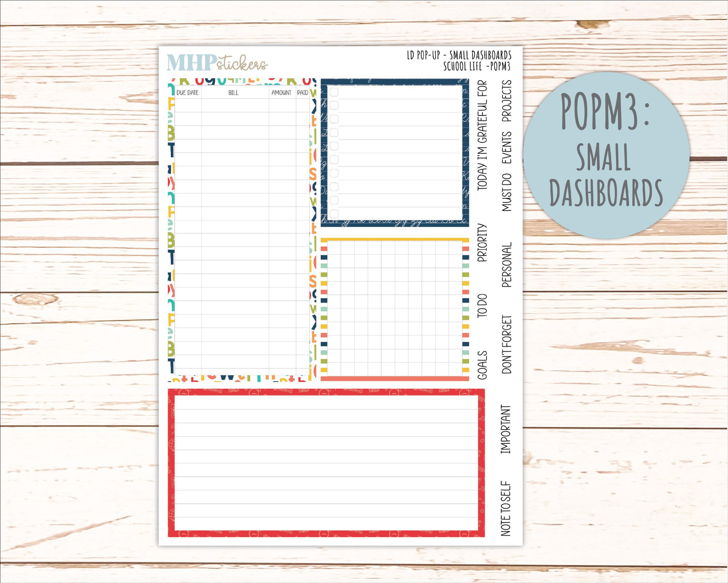AUGUST & SEPTEMBER 2026 Stickers for The Jo, Laurel Denise Planner "School Life" || POP