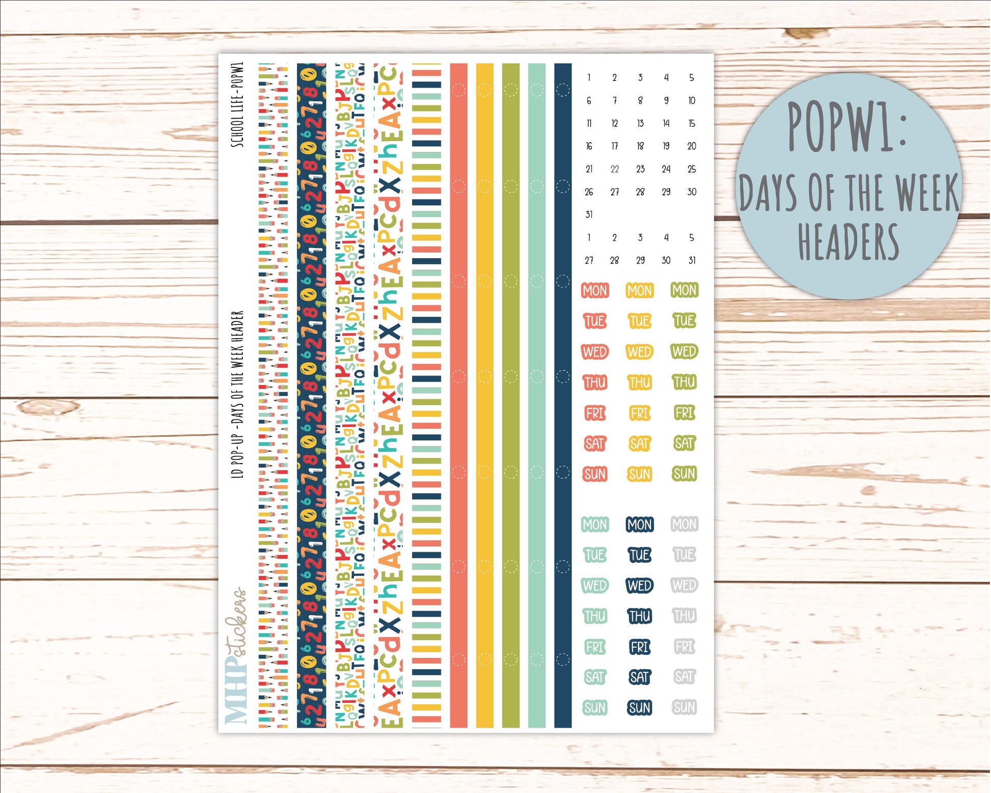 AUGUST & SEPTEMBER 2026 Stickers for The Jo, Laurel Denise Planner "School Life" || POP