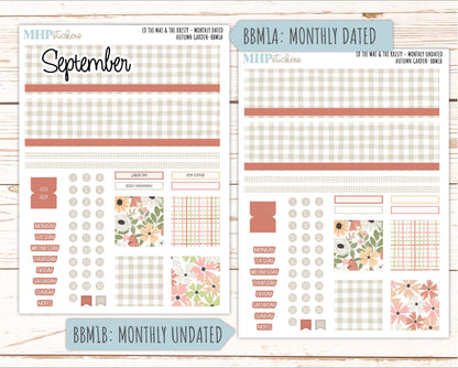 SEPTEMBER 2026 Stickers for the Mae & Kristy Laurel Denise Planners "Autumn Garden" || BB