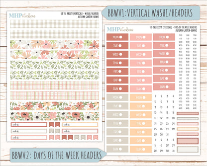 SEPTEMBER 2026 Stickers for the Mae & Kristy Laurel Denise Planners "Autumn Garden" || BB