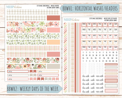SEPTEMBER 2026 Stickers for the Mae & Kristy Laurel Denise Planners "Autumn Garden" || BB