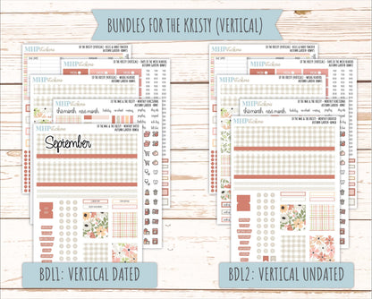 SEPTEMBER 2026 Stickers for the Mae & Kristy Laurel Denise Planners "Autumn Garden" || BB