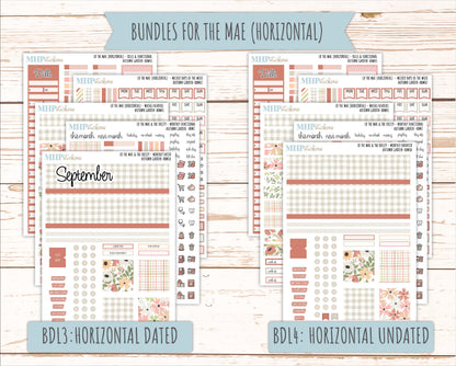 SEPTEMBER 2026 Stickers for the Mae & Kristy Laurel Denise Planners "Autumn Garden" || BB