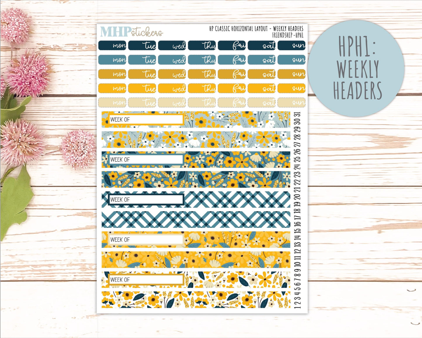SEPTEMBER Stickers for Happy Planner Classic Horizontal Layout. 2026 Collection. "Friendship" || HPH