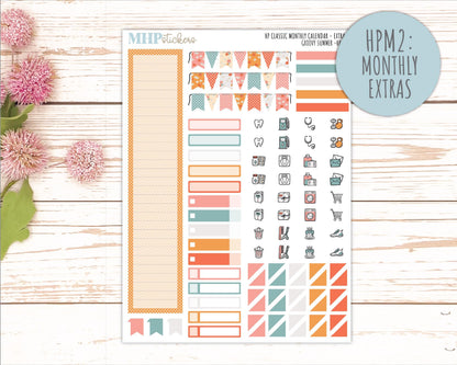 AUGUST Stickers for Happy Planner Classic Dashboard Layout. 2026 Collection. "Groovy Summer" || HPD
