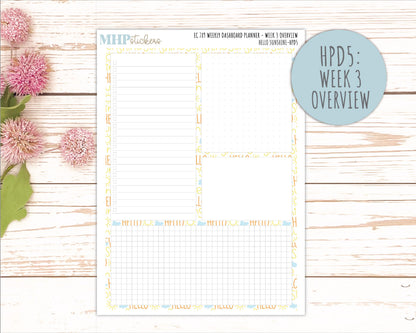 AUGUST Stickers for Happy Planner Classic Dashboard Layout. 2026 Collection. "Hello Sunshine" || HPD