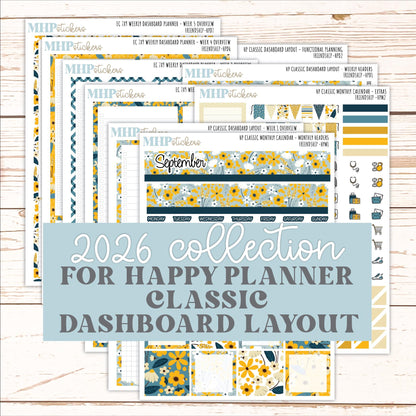 SEPTEMBER Stickers for Happy Planner Classic Dashboard Layout. 2026 Collection. "Friendship" || HPD