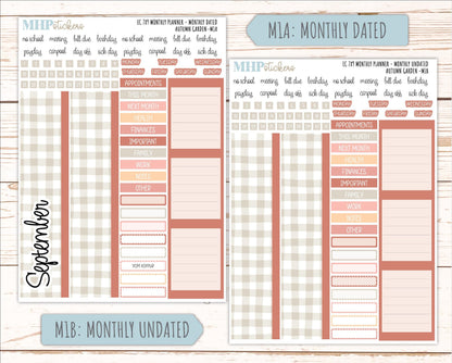 SEPTEMBER Monthly Kit for 7x9 Erin Condren Planners. 2026 Collection "Autumn Garden" || ECM