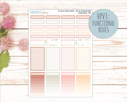 SEPTEMBER Stickers for Happy Planner Classic Vertical Layout. 2026 Collection. "Autumn Garden" || HPV