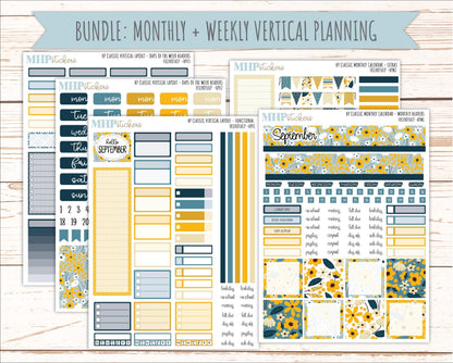 SEPTEMBER Stickers for Happy Planner Classic Vertical Layout. 2026 Collection. "Friendship" || HPV