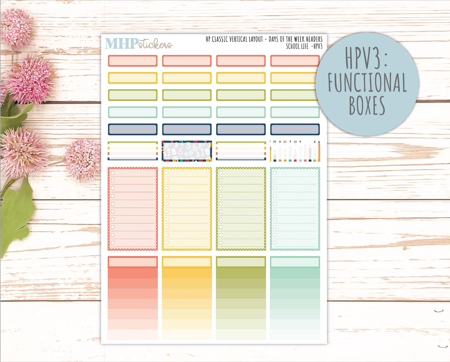 AUGUST & SEPTEMBER Stickers for Happy Planner Classic Vertical Layout. 2026 Collection. "School Life" || HPV