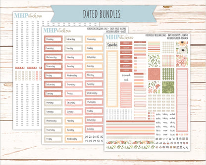 SEPTEMBER 2026 Stickers for Hobonichi Techo Original. A6 Planners "Autumn Garden" || HO