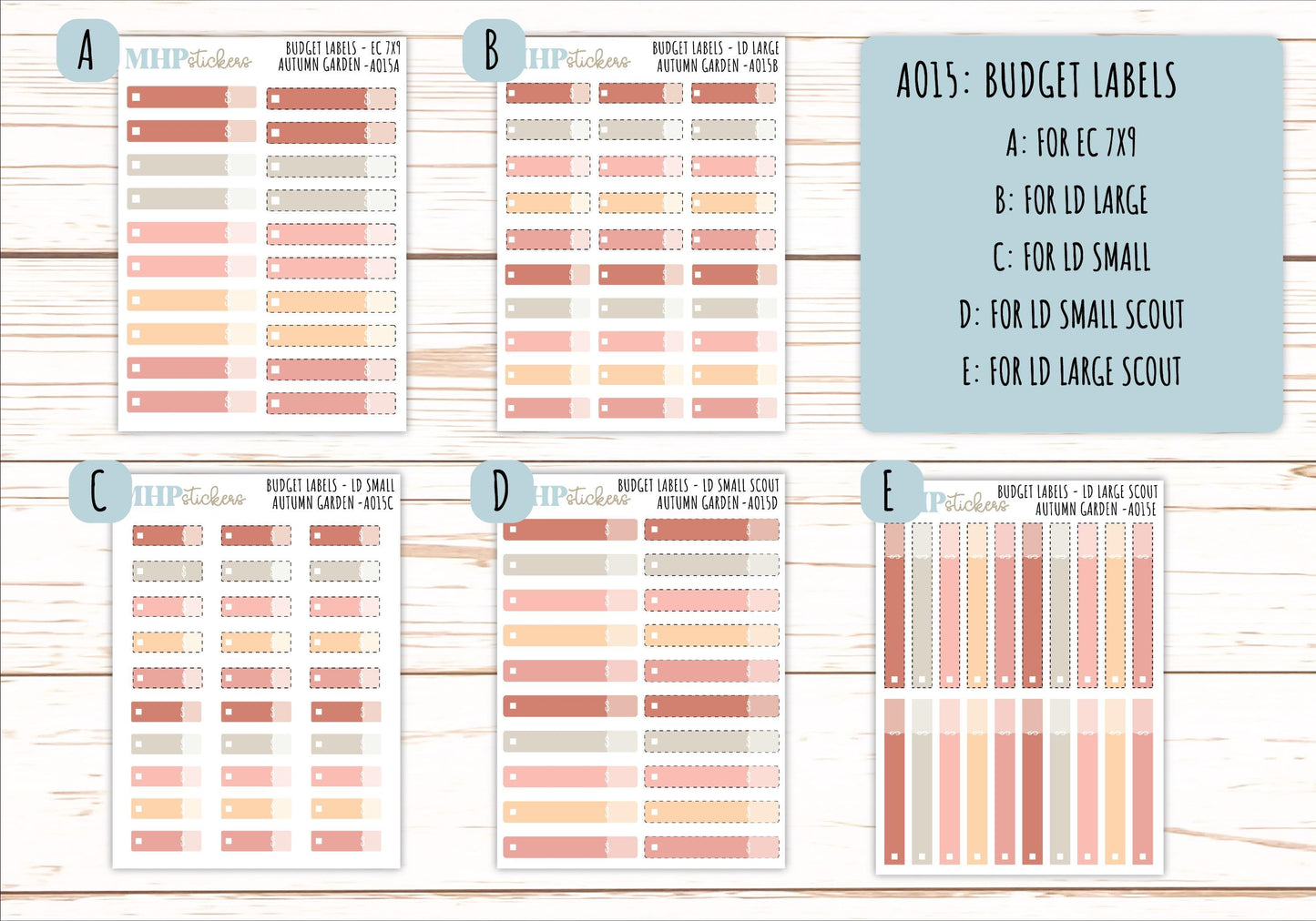 Basic Labels & Habit Trackers. ADD-On's for Monthly Kits "Autumn Garden" || AOBL