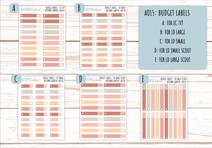 Basic Labels & Habit Trackers. ADD-On's for Monthly Kits "Autumn Garden" || AOBL