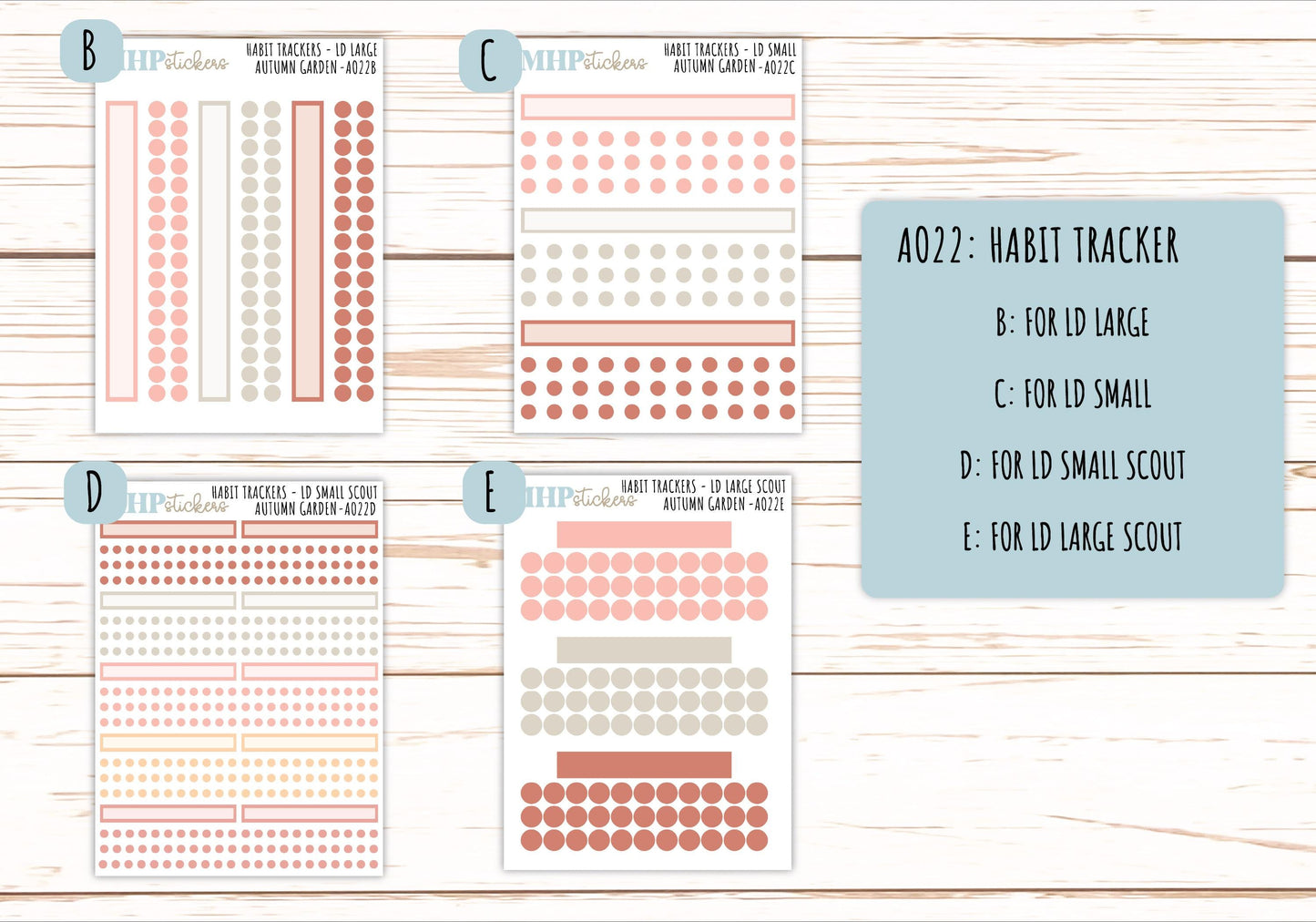 Basic Labels & Habit Trackers. ADD-On's for Monthly Kits "Autumn Garden" || AOBL