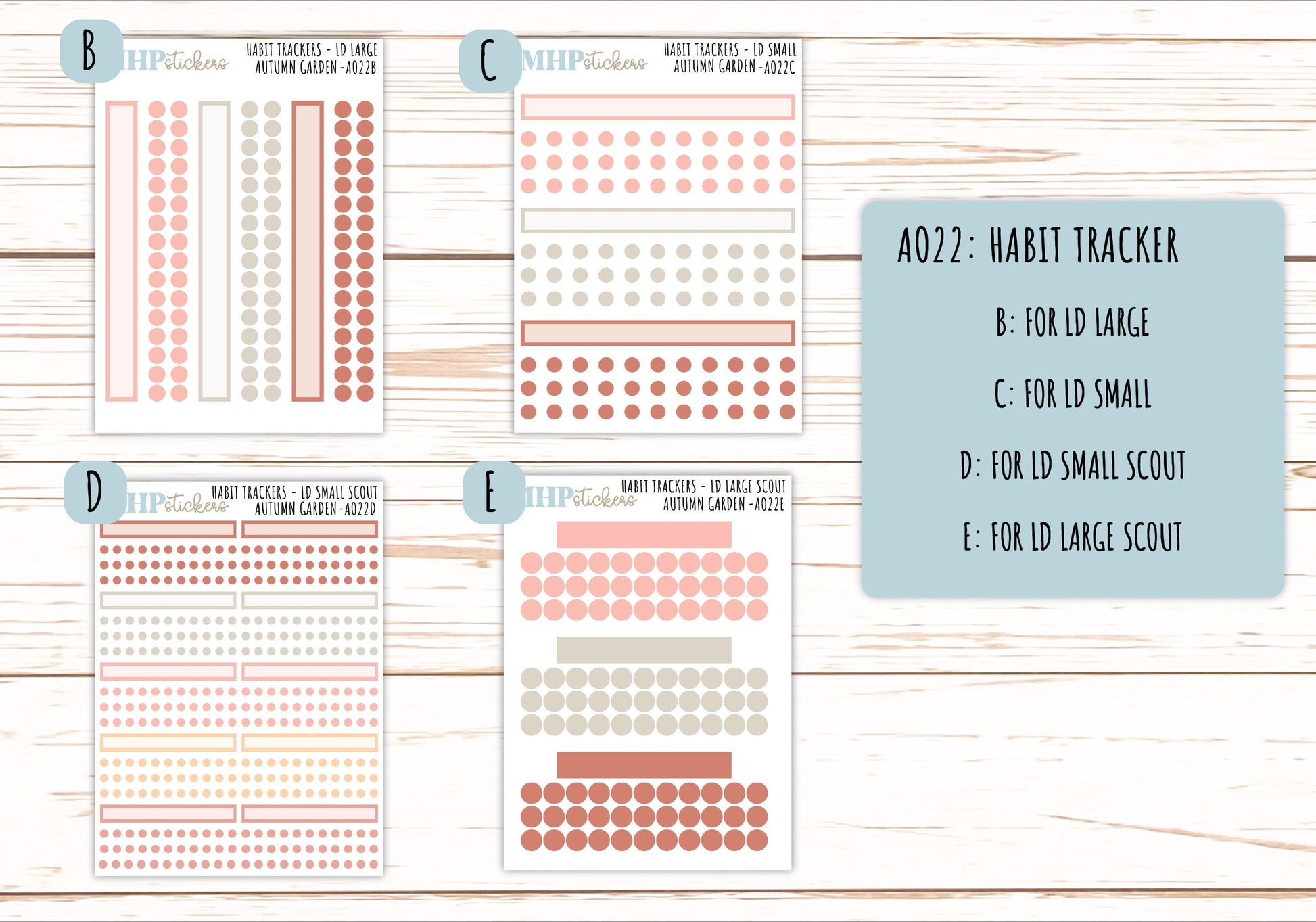 Basic Labels & Habit Trackers. ADD-On's for Monthly Kits "Autumn Garden" || AOBL