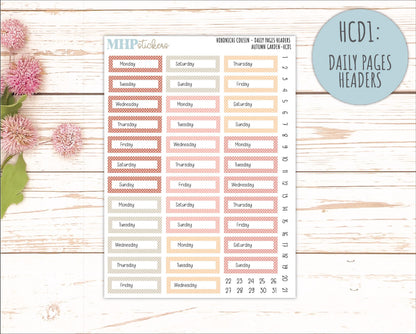 SEPTEMBER 2026 Stickers for Hobonichi Cousin. A5 Planners "Autumn Garden" || HC