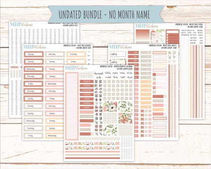 SEPTEMBER 2026 Stickers for Hobonichi Cousin. A5 Planners "Autumn Garden" || HC