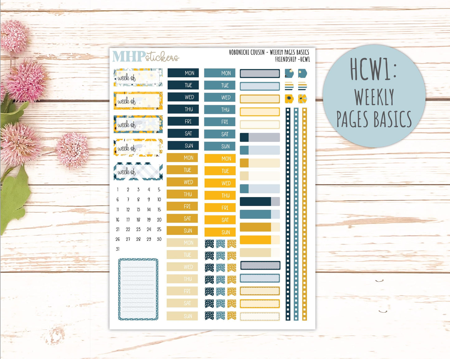 SEPTEMBER 2026 Stickers for Hobonichi Cousin. A5 Planners "Friendship" || HC