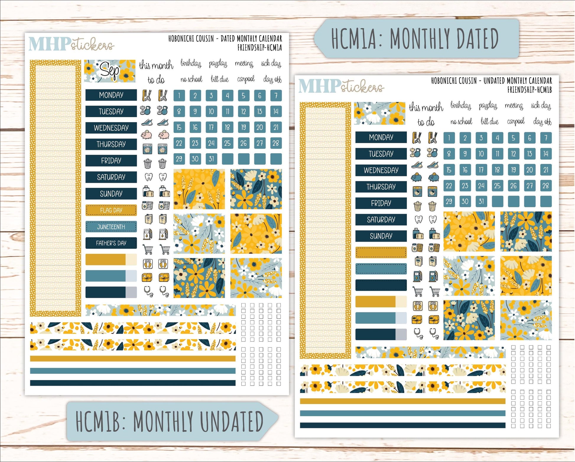 SEPTEMBER 2026 Stickers for Hobonichi Cousin. A5 Planners "Friendship" || HC