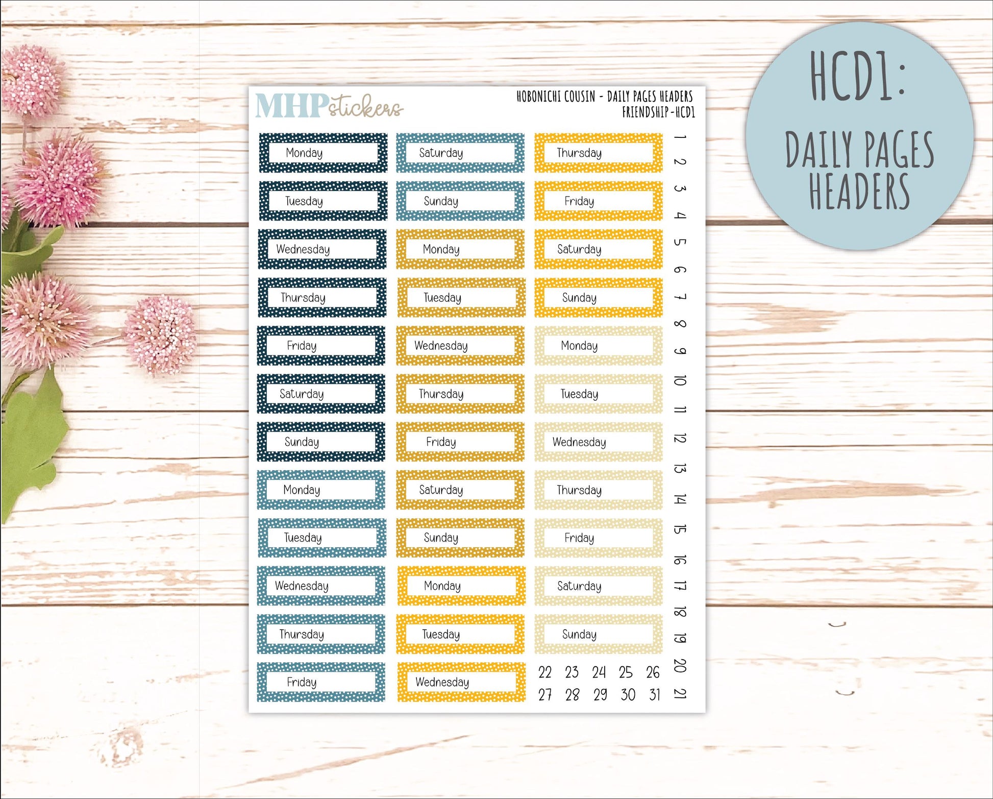 SEPTEMBER 2026 Stickers for Hobonichi Cousin. A5 Planners "Friendship" || HC