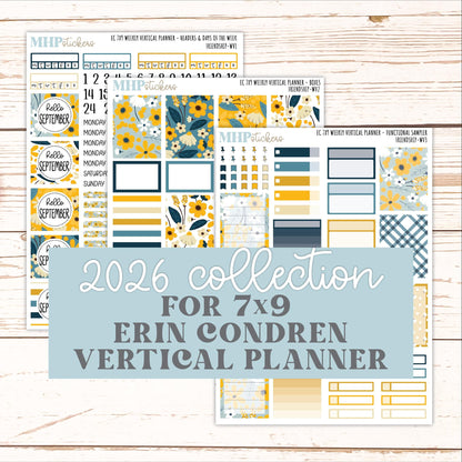 SEPTEMBER Weekly Vertical Kits for 7x9 Erin Condren Planners. 2026 Collection "Friendship" || ECWV