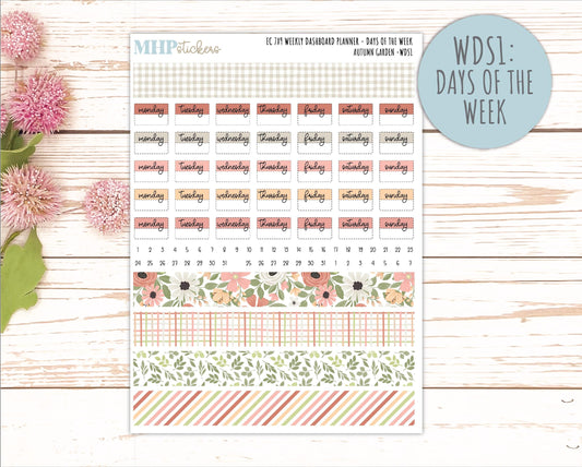 SEPTEMBER Weekly Dashboard Kit for 7x9 Erin Condren Planners. 2026 Collection "Autumn Garden" || ECWDS