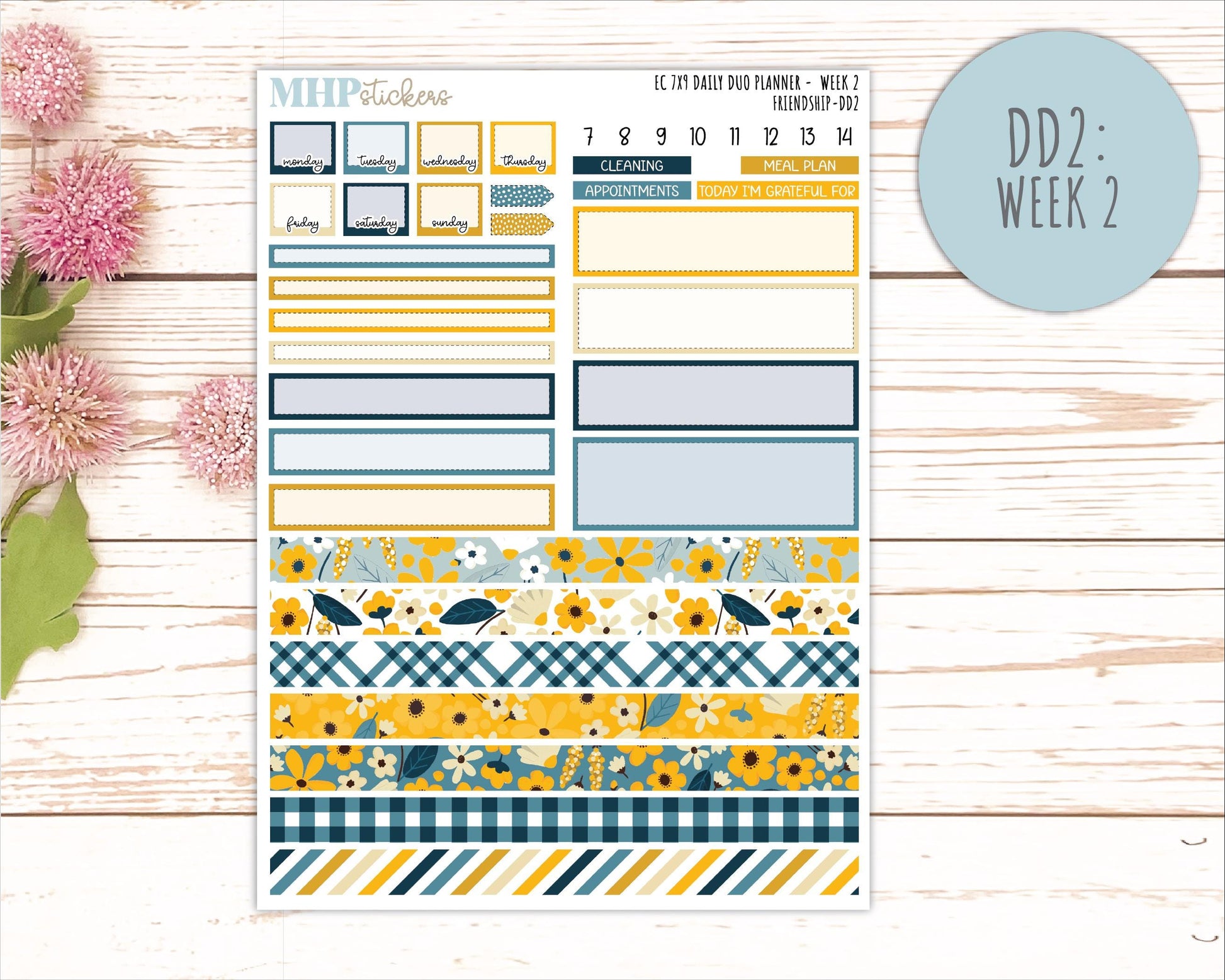 SEPTEMBER Daily Duo Sticker Kit for 7x9 Erin Condren Planners. 2026 Collection "Friendship" || ECDD