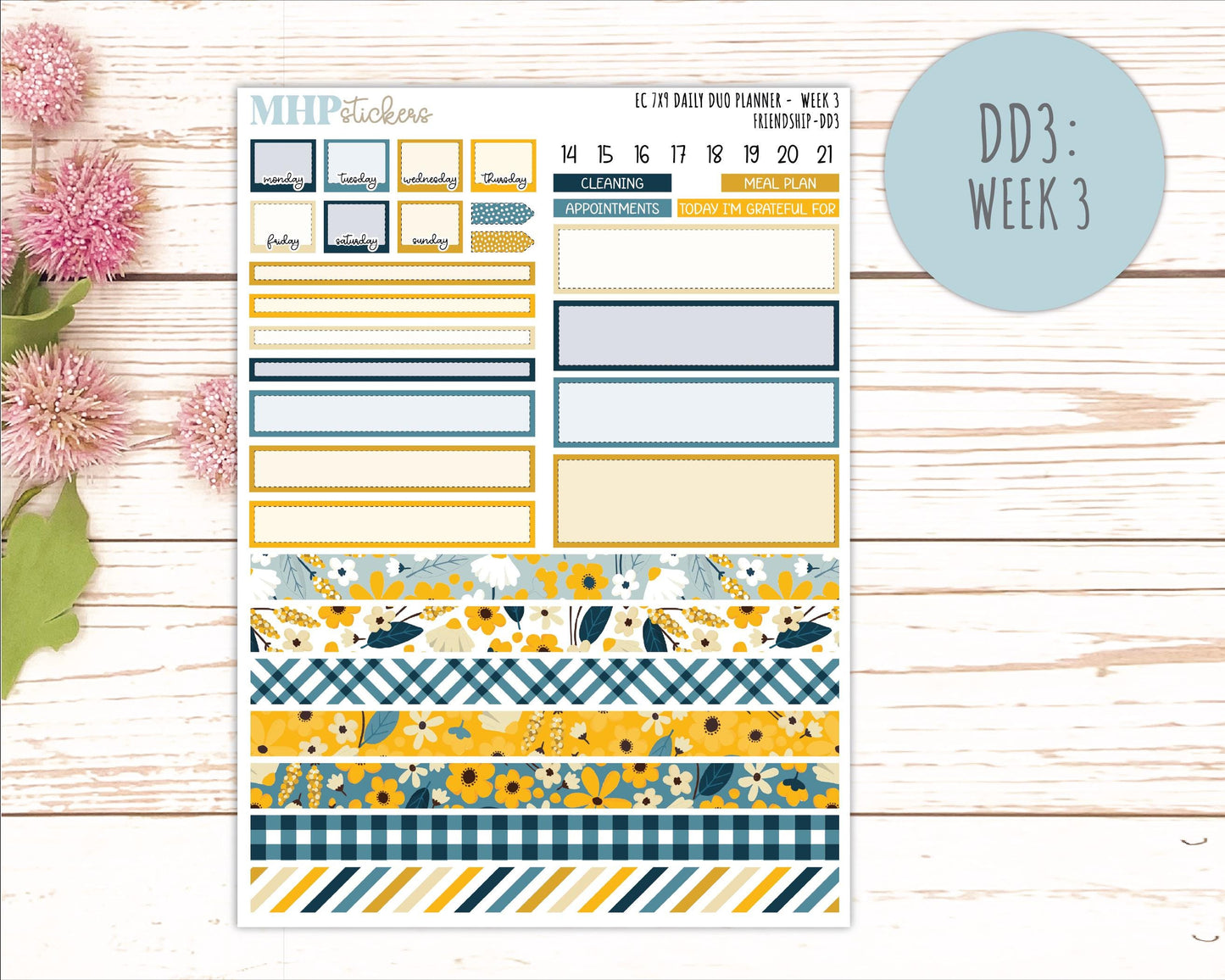 SEPTEMBER Daily Duo Sticker Kit for 7x9 Erin Condren Planners. 2026 Collection "Friendship" || ECDD