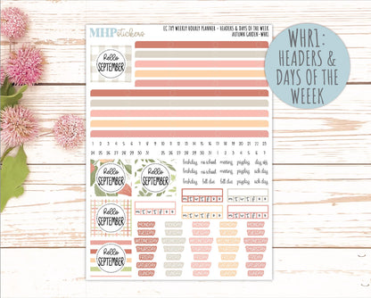 SEPTEMBER Weekly Hourly Planning Kits for 7x9 Erin Condren Planners. 2026 Collection "Autumn Garden" || ECWHR