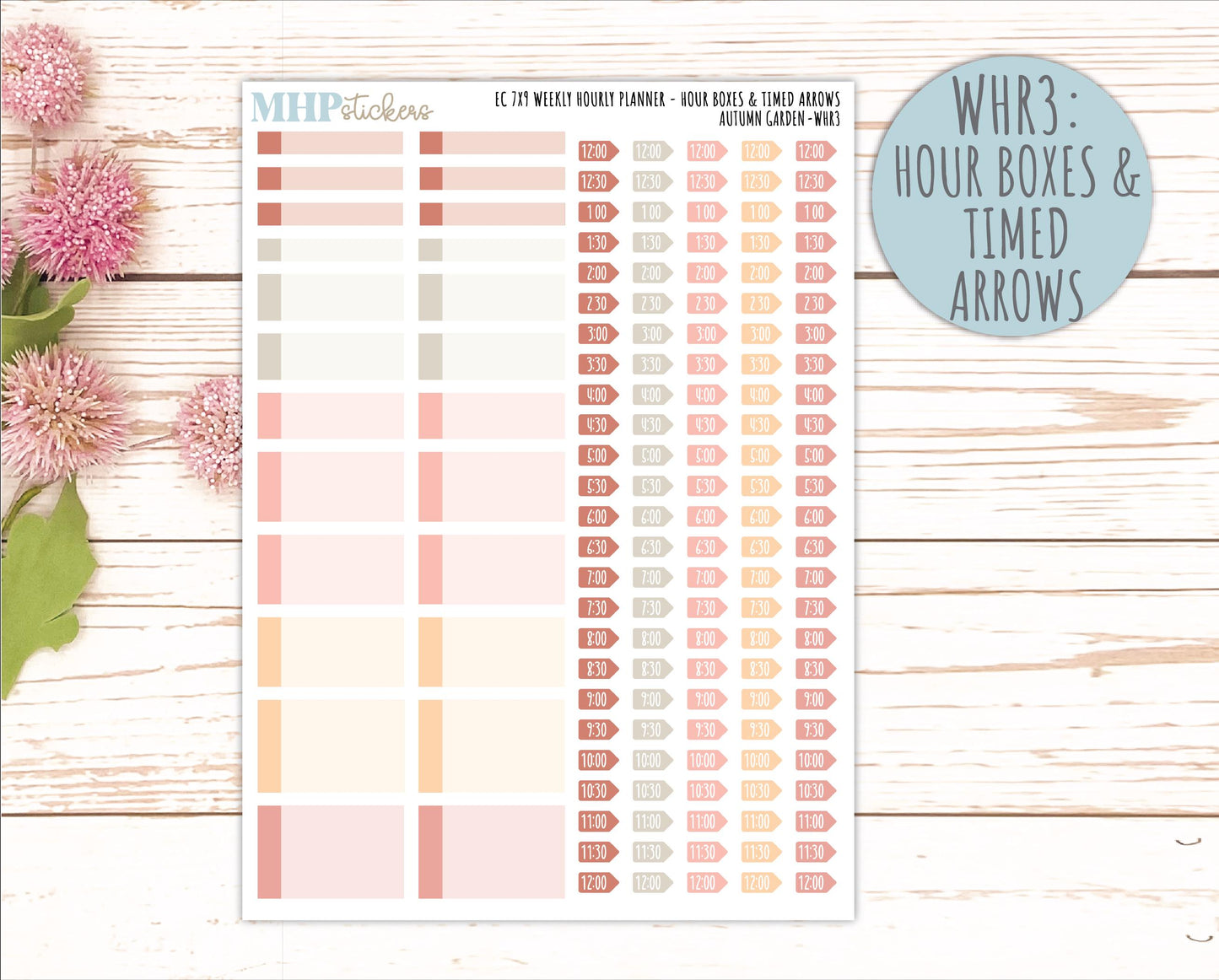 SEPTEMBER Weekly Hourly Planning Kits for 7x9 Erin Condren Planners. 2026 Collection "Autumn Garden" || ECWHR