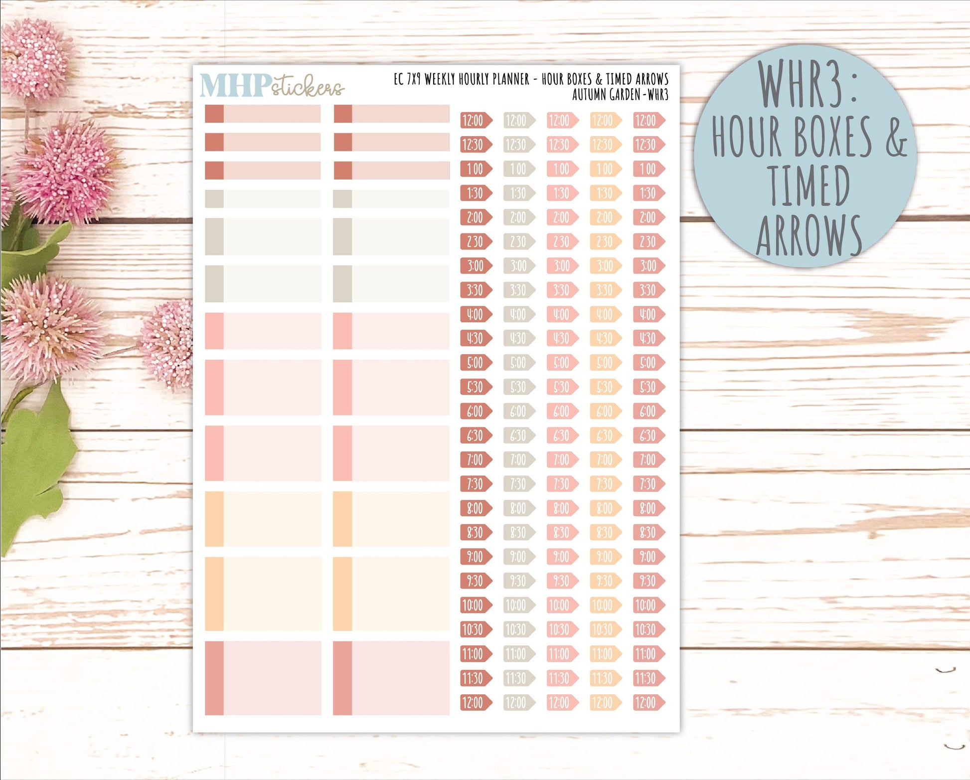 SEPTEMBER Weekly Hourly Planning Kits for 7x9 Erin Condren Planners. 2026 Collection "Autumn Garden" || ECWHR