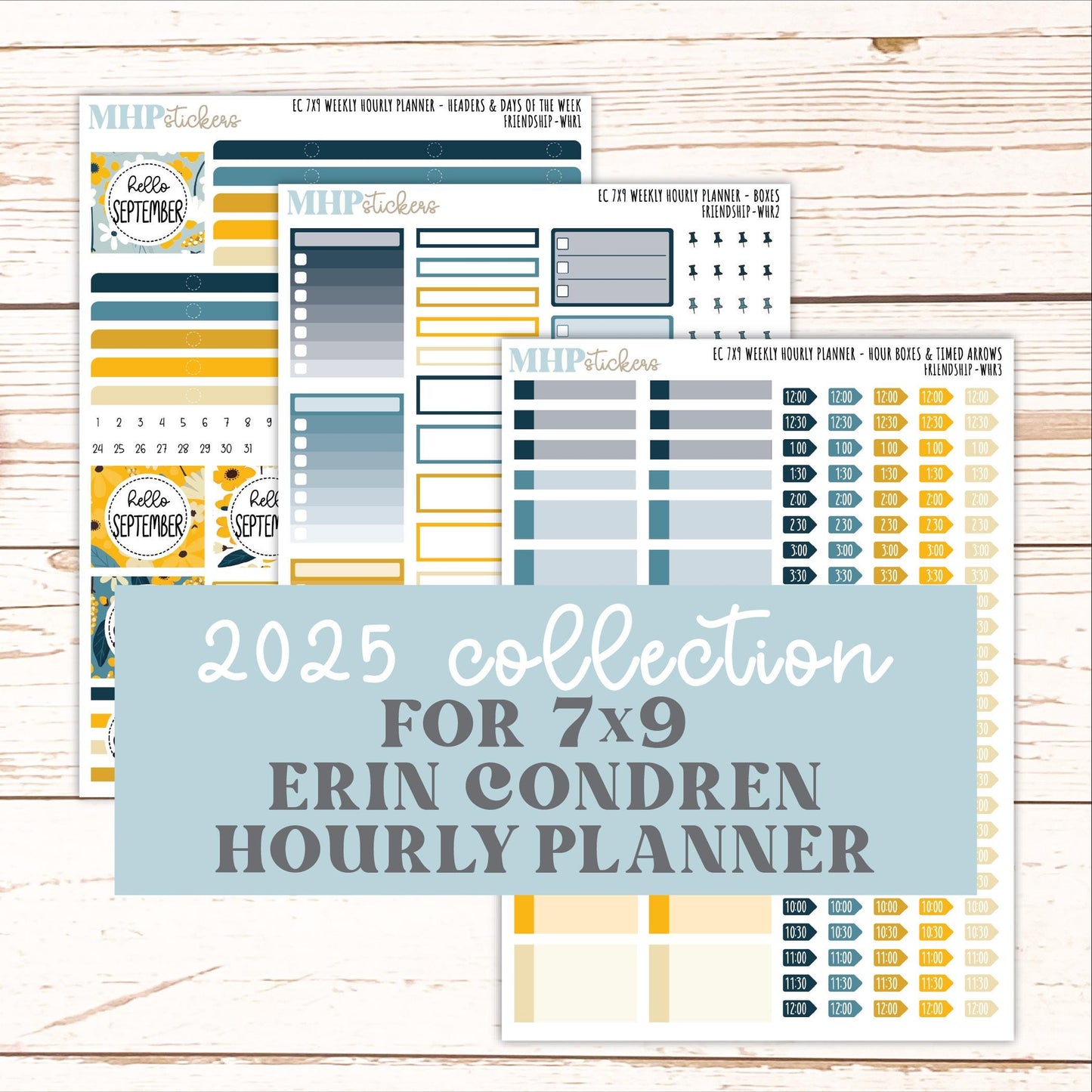 SEPTEMBER Weekly Hourly Planning Kits for 7x9 Erin Condren Planners. 2026 Collection "Friendship" || ECWHR