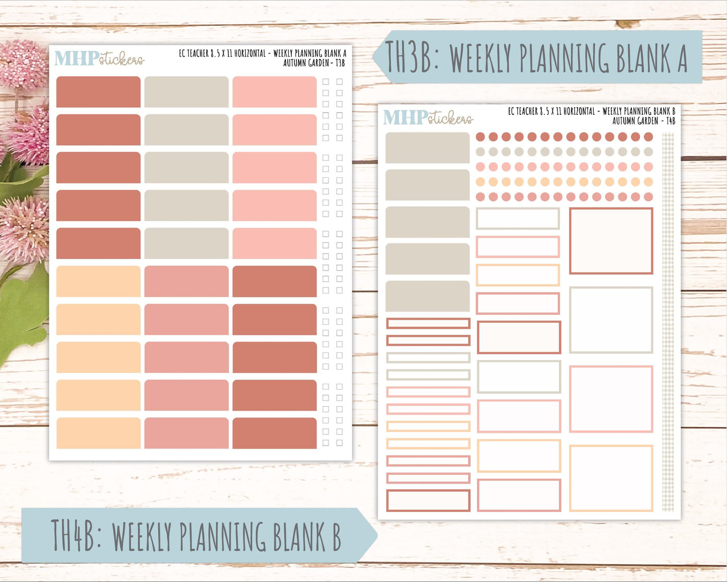 SEPTEMBER Stickers for EC Teacher Lesson Planner - Horizontal Layout. 2026 Collection "Autumn Garden" || ECTH