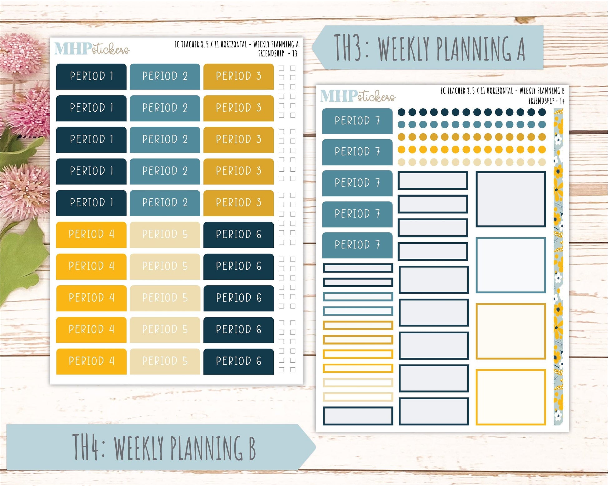 SEPTEMBER Stickers for EC Teacher Lesson Planner - Horizontal Layout. 2026 Collection "Friendship" || ECTH