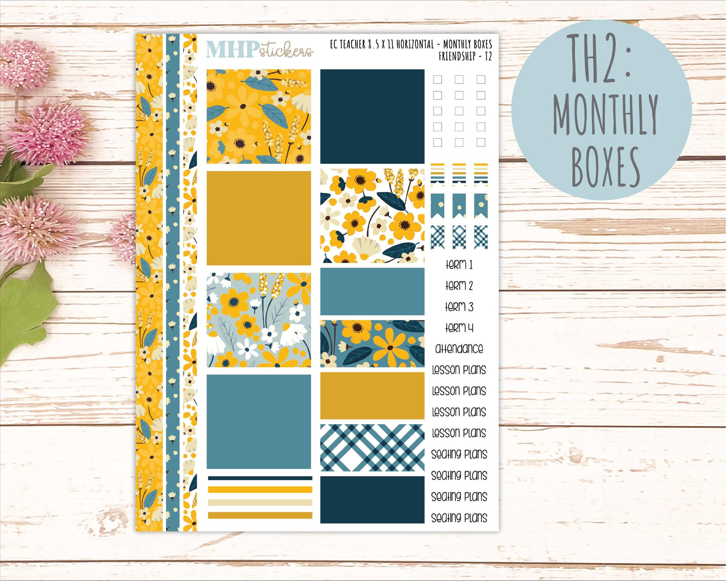 SEPTEMBER Stickers for EC Teacher Lesson Planner - Horizontal Layout. 2026 Collection "Friendship" || ECTH