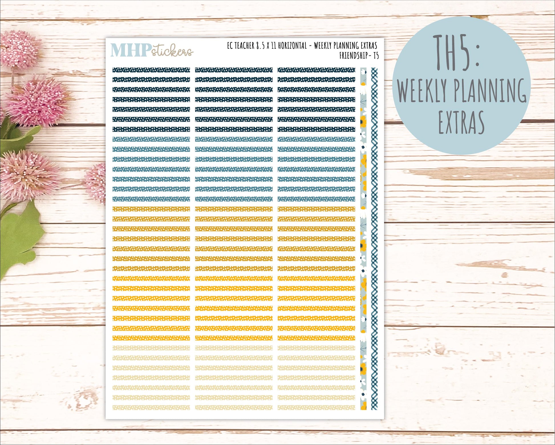 SEPTEMBER Stickers for EC Teacher Lesson Planner - Horizontal Layout. 2026 Collection "Friendship" || ECTH