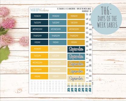 SEPTEMBER Stickers for EC Teacher Lesson Planner - Horizontal Layout. 2026 Collection "Friendship" || ECTH
