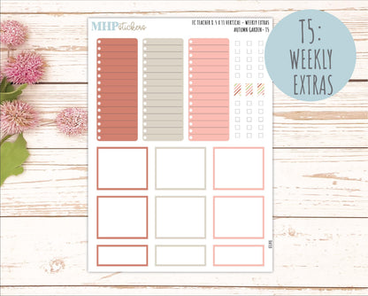 SEPTEMBER Stickers for EC Teacher Lesson Planner - Vertical Layout. 2026 Collection "Autumn Garden" || ECTV