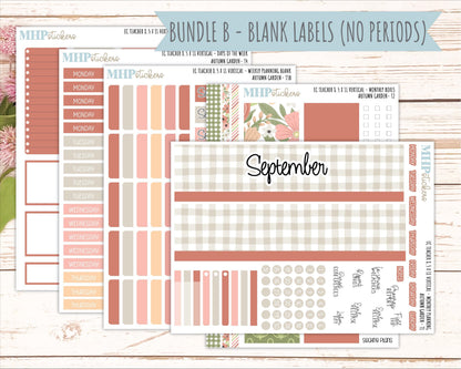 SEPTEMBER Stickers for EC Teacher Lesson Planner - Vertical Layout. 2026 Collection "Autumn Garden" || ECTV