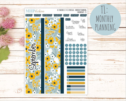SEPTEMBER Stickers for EC Teacher Lesson Planner - Vertical Layout. 2026 Collection "Friendship" || ECTV