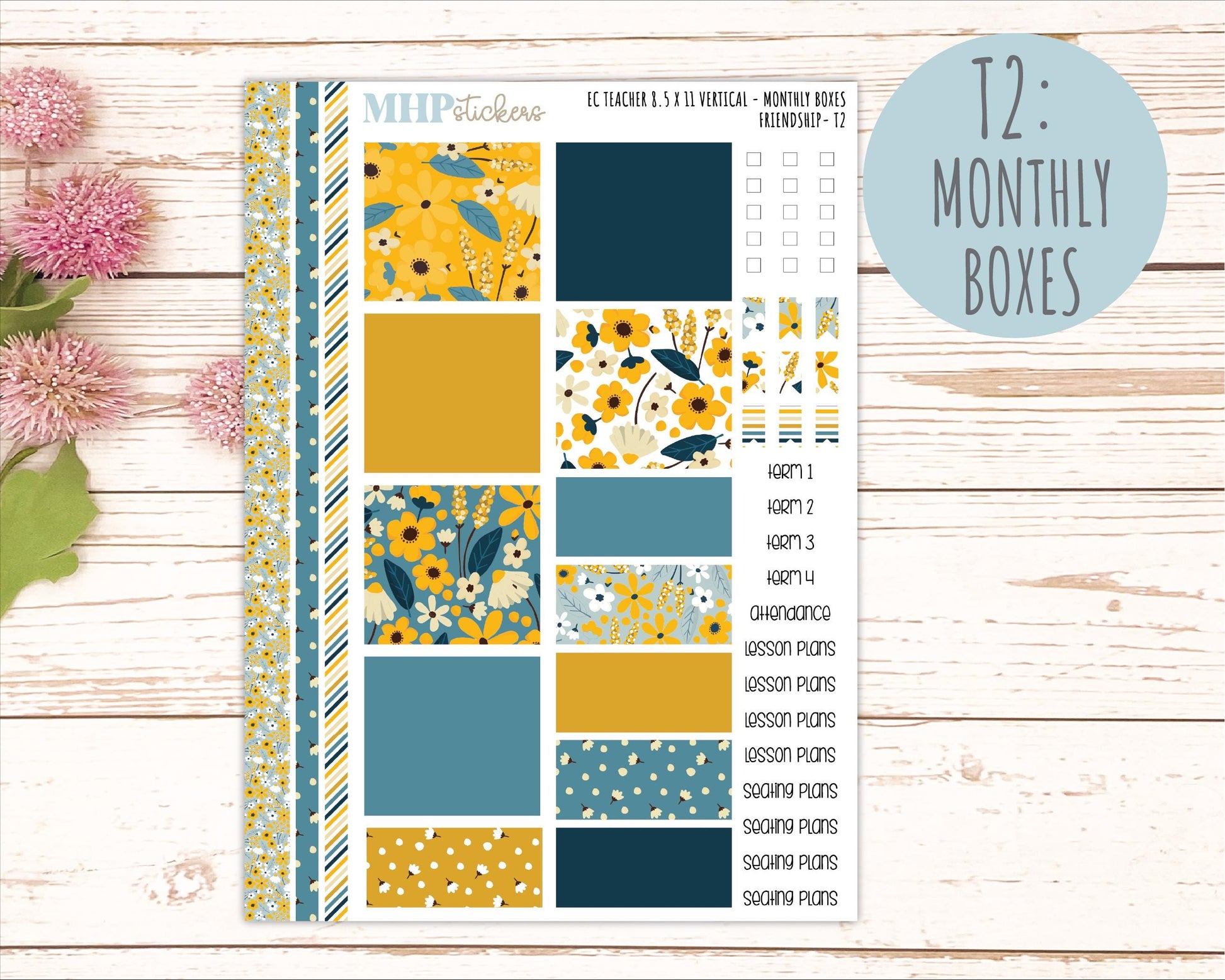 SEPTEMBER Stickers for EC Teacher Lesson Planner - Vertical Layout. 2026 Collection "Friendship" || ECTV