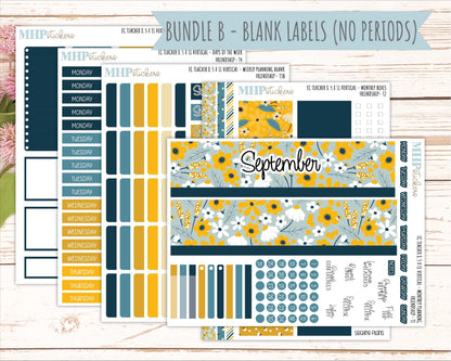 SEPTEMBER Stickers for EC Teacher Lesson Planner - Vertical Layout. 2026 Collection "Friendship" || ECTV