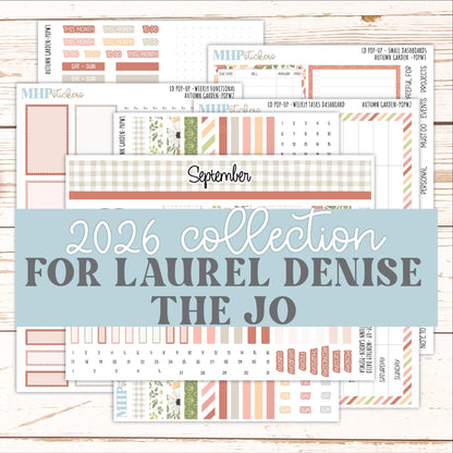 SEPTEMBER 2026 Stickers for The Jo, Laurel Denise Planner "Autumn Garden" || POP